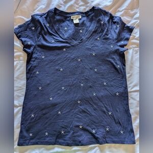 NWOT**Cynthia Rowley Blue Starry Short Sleeve T-Shirt